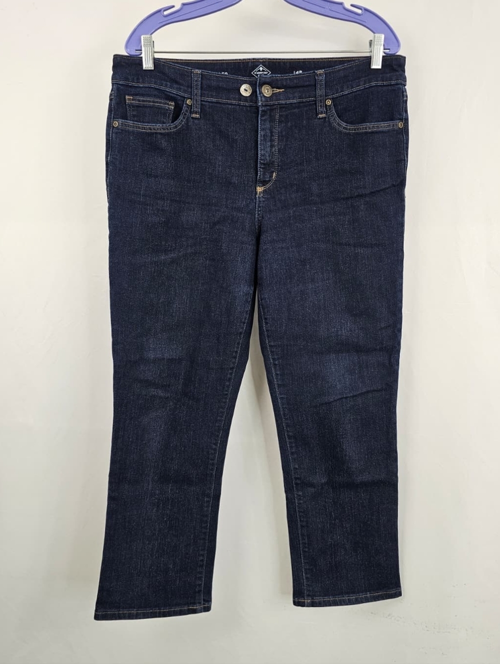 St. John's Bay Dark Wash Straight Leg Jeans, Sz 14P Short